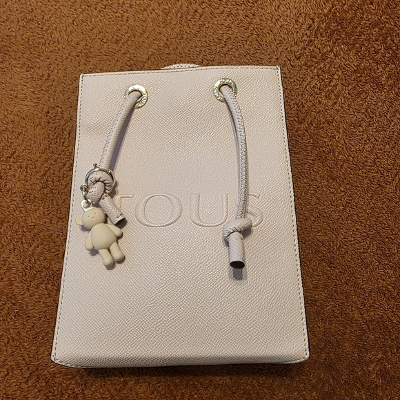 Tous Beige Drawstring Bag with Bear Charm - Picture 1 of 4